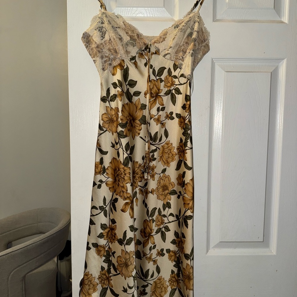 Floral Lace-Trimmed Dress